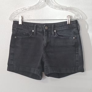 Mossimo High Rise Midi Black Cuffed Jean Shorts Size 4